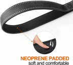 Correa negra fuerte para perro de 6 pies y 1 pulgada con 2 asas acolchadas, asa de tráfico para control extra, asa doble cómoda y suave, gancho de bloqueo automático, correa reflectante para
