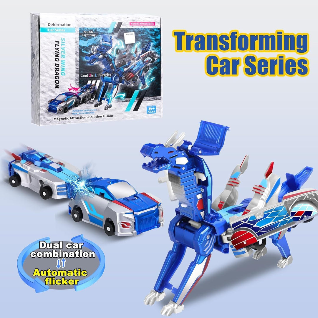 Hjhyqex Juguete de coche de dinosaurio transformador 2 en