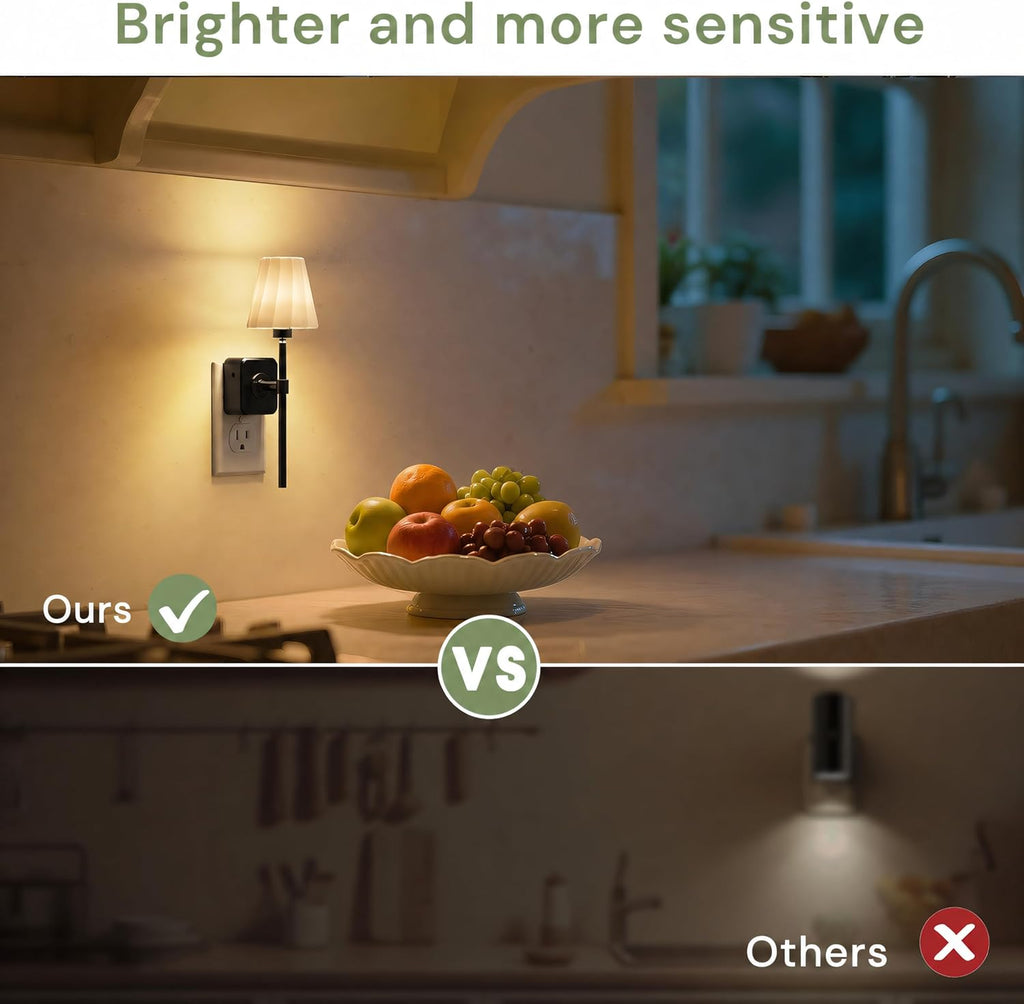 L LOHAS LED Las luces nocturnas se enchufan a la pared, cubierta de tela