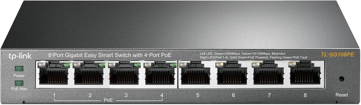 TP-Link TL-SG108PE V3, conmutador PoE administrado inteligente fácil