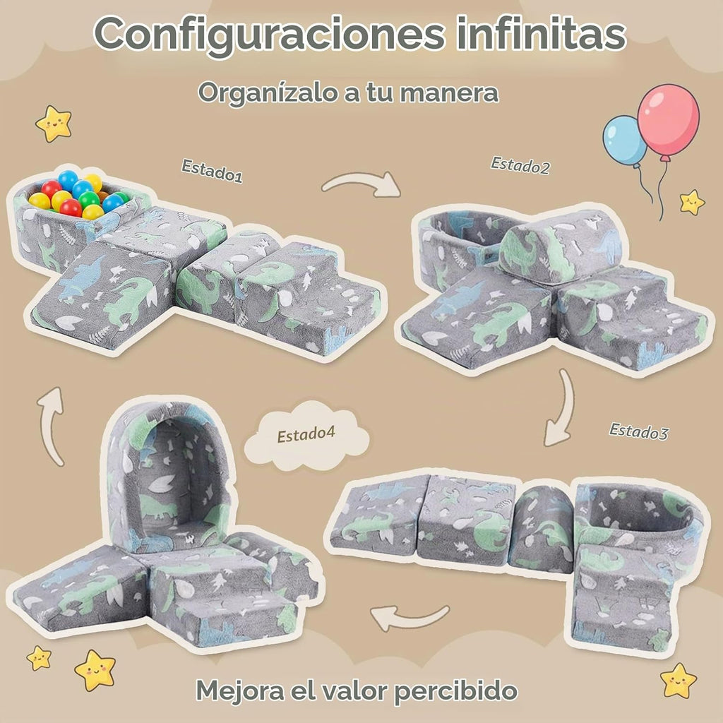 Tiita Kids - Bloques de escalada de 5 piezas con pozo de bolas pequeño