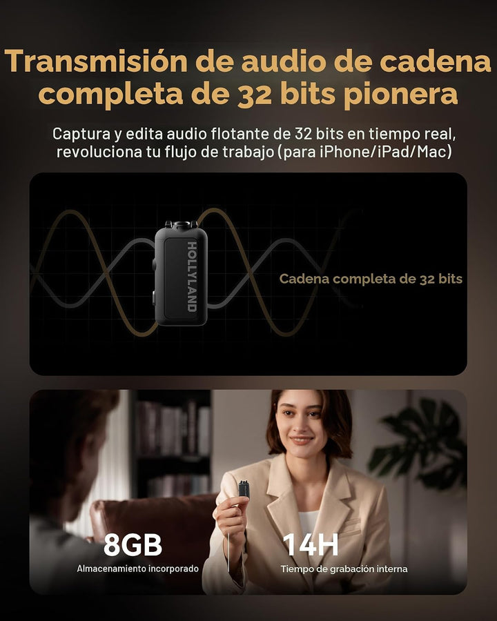 Hollyland Lark MAX Combo 2 - Versión para 4 personas, micrófono de...