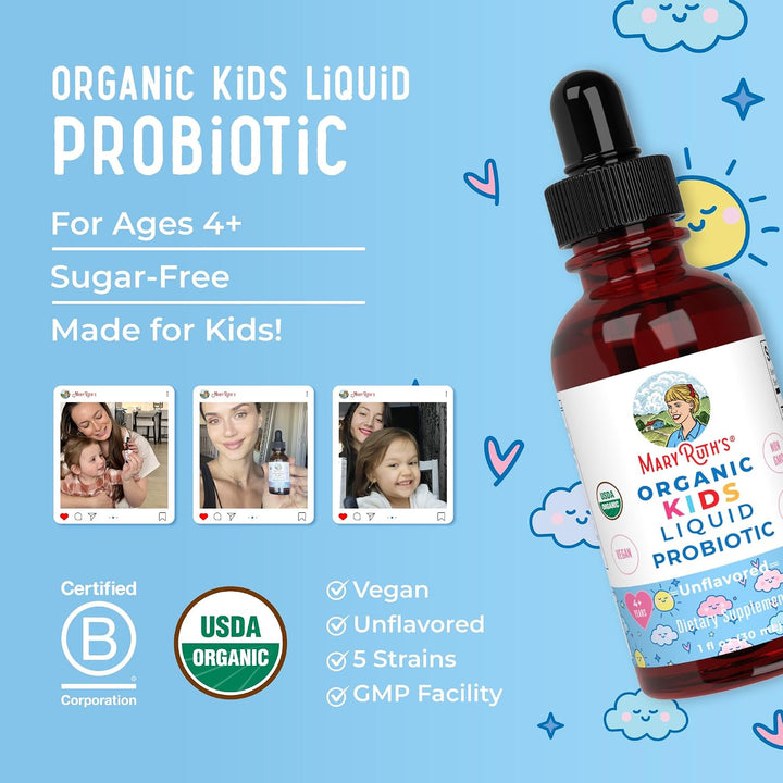 MaryRuth Organics Gotas líquidas probióticas para niños | Probiótic...