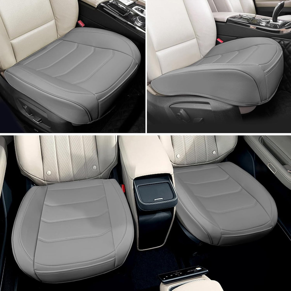 Funda de Asiento de Automóvil para Lujo y Comodidad - Cuero PU, Antideslizante, Protección de Envoltura Completa con Bolsillo de Almacenamiento para Cojín Inferior - Ajuste Universal para el