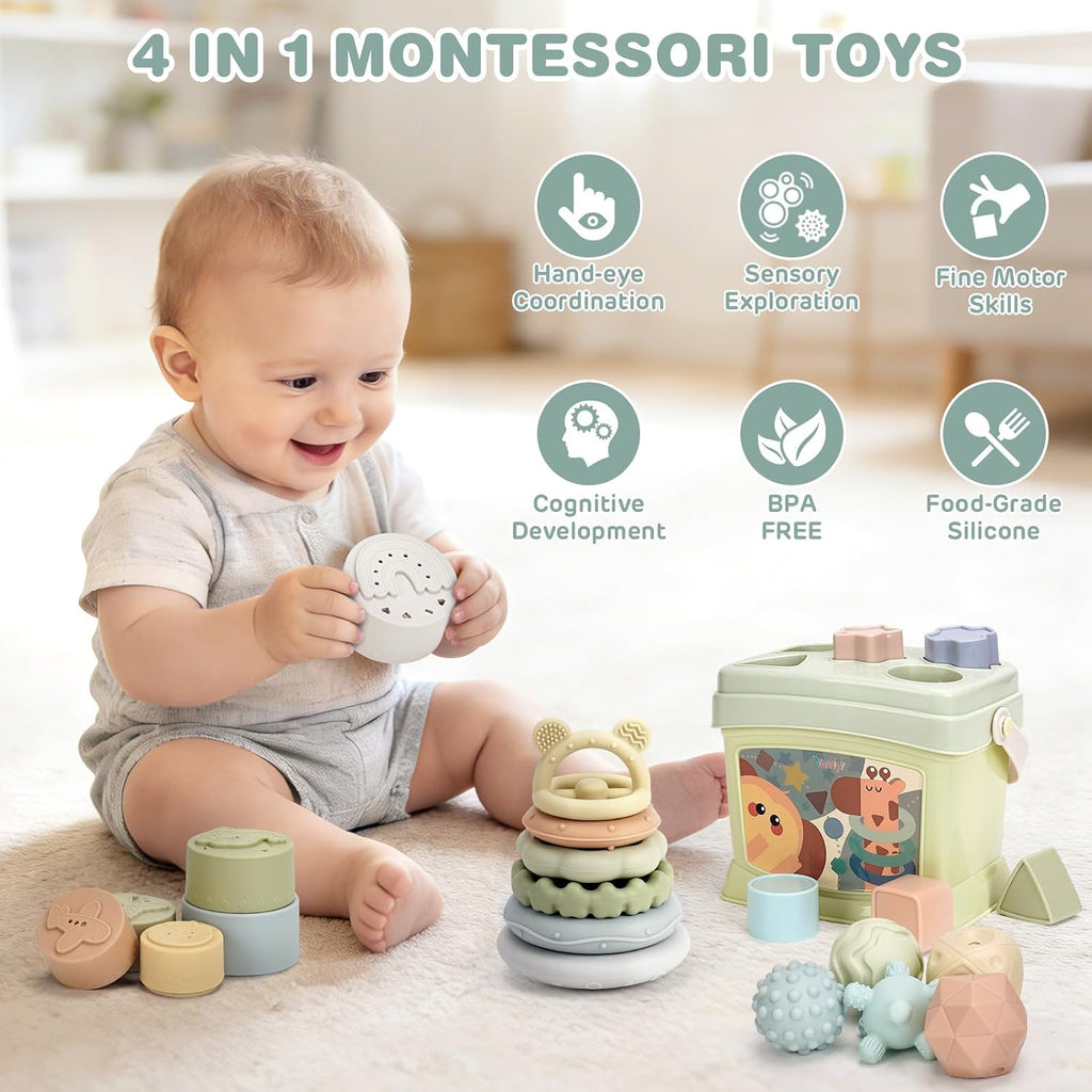 Juguetes para bebés de 6 a 12 meses,Juguetes Montessori para bebés,Apilando