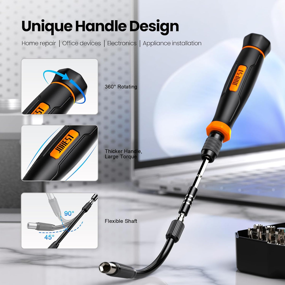 JOREST - Juego de destornilladores de precisión pequeños 152 en 1, regalos de herramientas para hombres, mini kit de herramientas de reparación para electrónica, Macbook, laptop, PC, RC, PS5, iPhone
