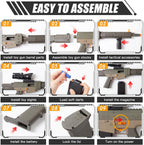 Pistolas de juguete realistas de rifle de francotirador para balas Nerf, juego de juguetes de espuma eléctrica con alcance, 120 dardos suaves y 3 revistas, pistola de juguete semiautomática para niños de 8 a 12 años