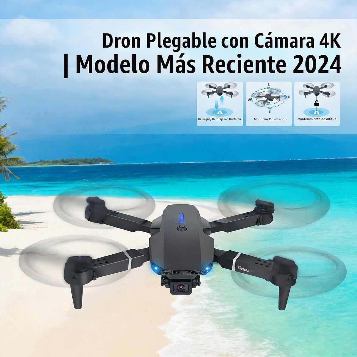 Drone con cámara 1080P HD, FPV Mini Drone plegable para adultos (negro)