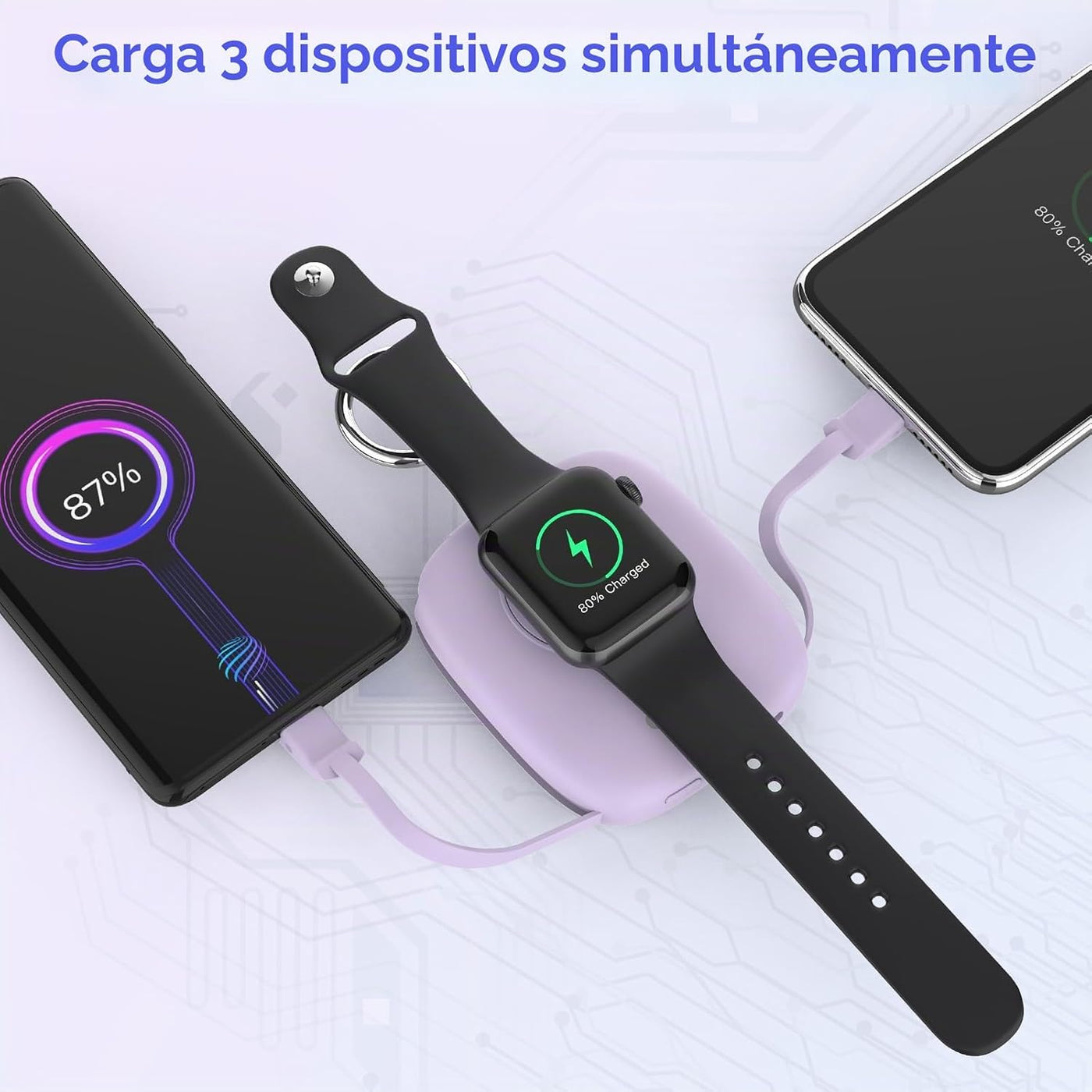 Cargador portátil pequeño de 5000 mAh, cargador inalámbrico iWatch...