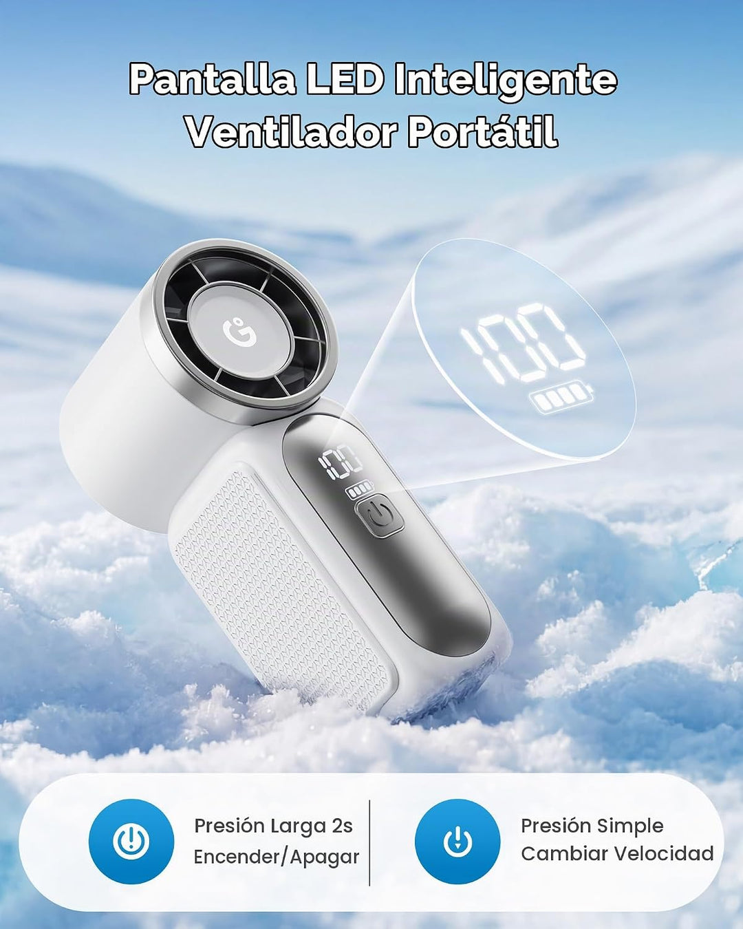 Gaiatop Mini ventilador portátil de mano, 6 velocidades 16900 RPM v...