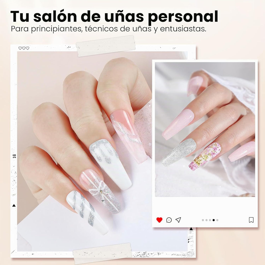Kit de uñas acrílicas para principiantes: líquido y polvo acrílico...