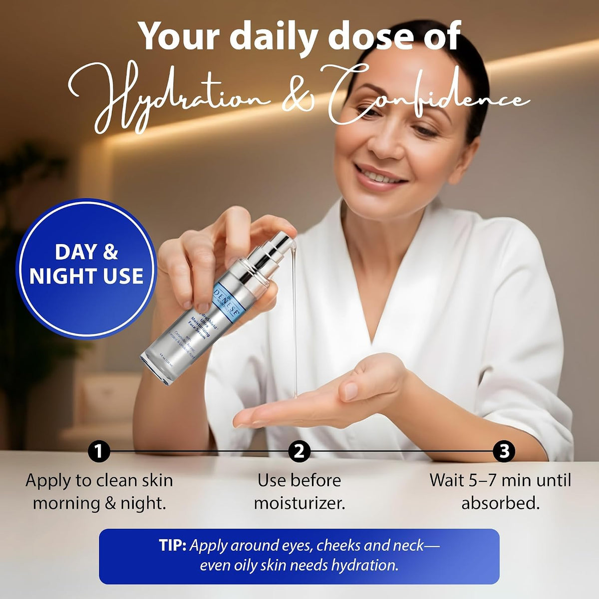 Dr. Denese SkinScience HydroShield - Suero facial ultra hidratante...