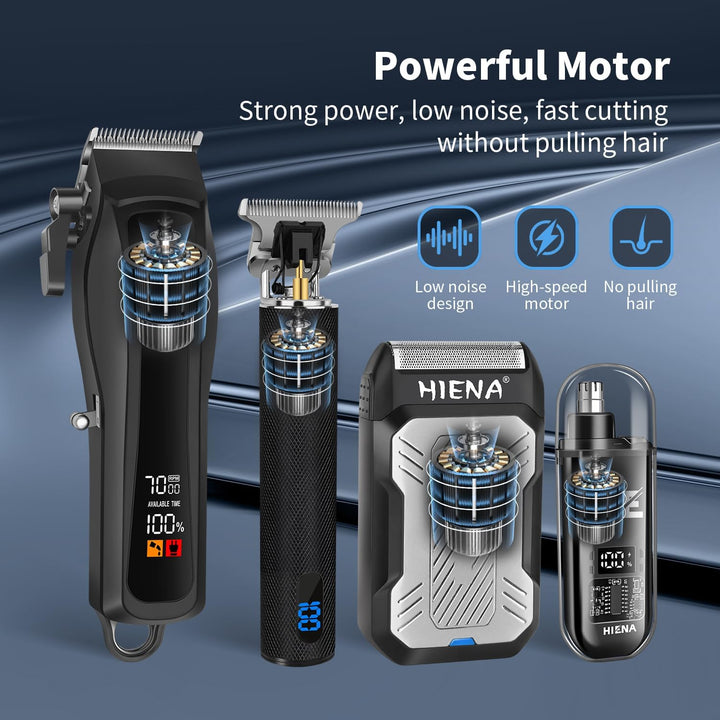 HIENA PRO - Cortadora de pelo inalámbrica para hombre, kit de peluq...