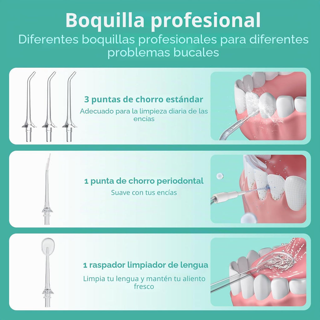 OasiSmile Flosser de agua inalámbrico L5, presión ajustable de bricolaje