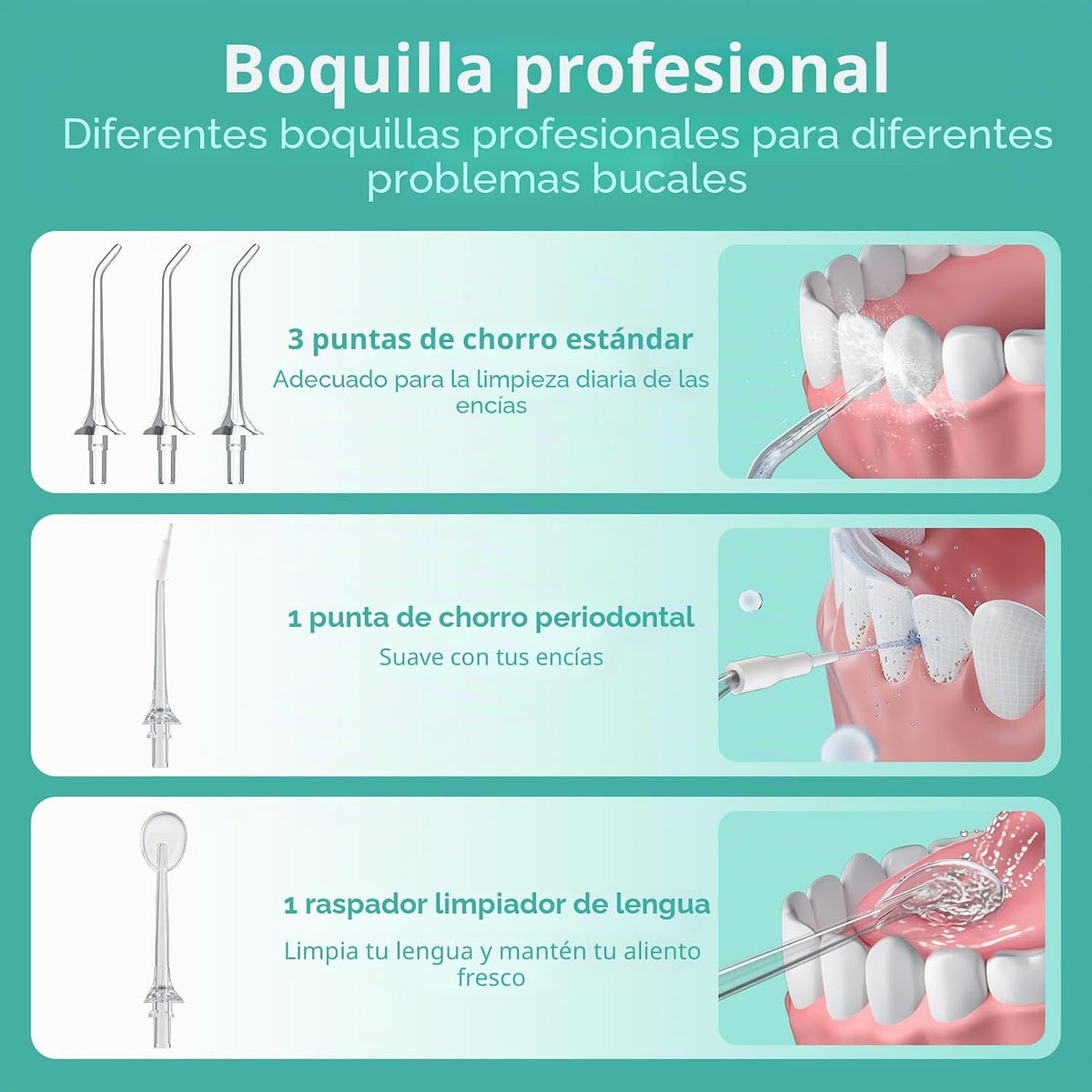 OasiSmile Flosser de agua inalámbrico L5, presión ajustable de bricolaje