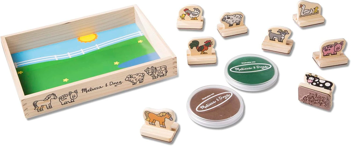Melissa & Doug Mi primer juego de sellos de madera - Animales de granja