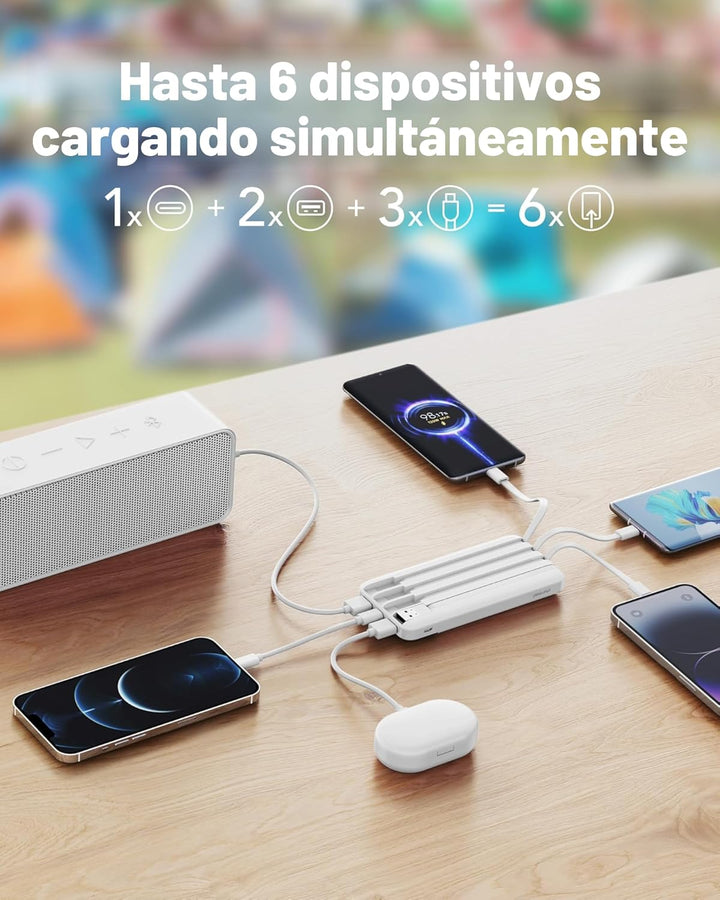 Cargador portátil Charmast con cables incorporados, banco de energí...