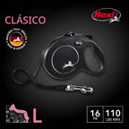 FLEXI® Correa de perro retráctil con cinta clásica, grande, 16 pies