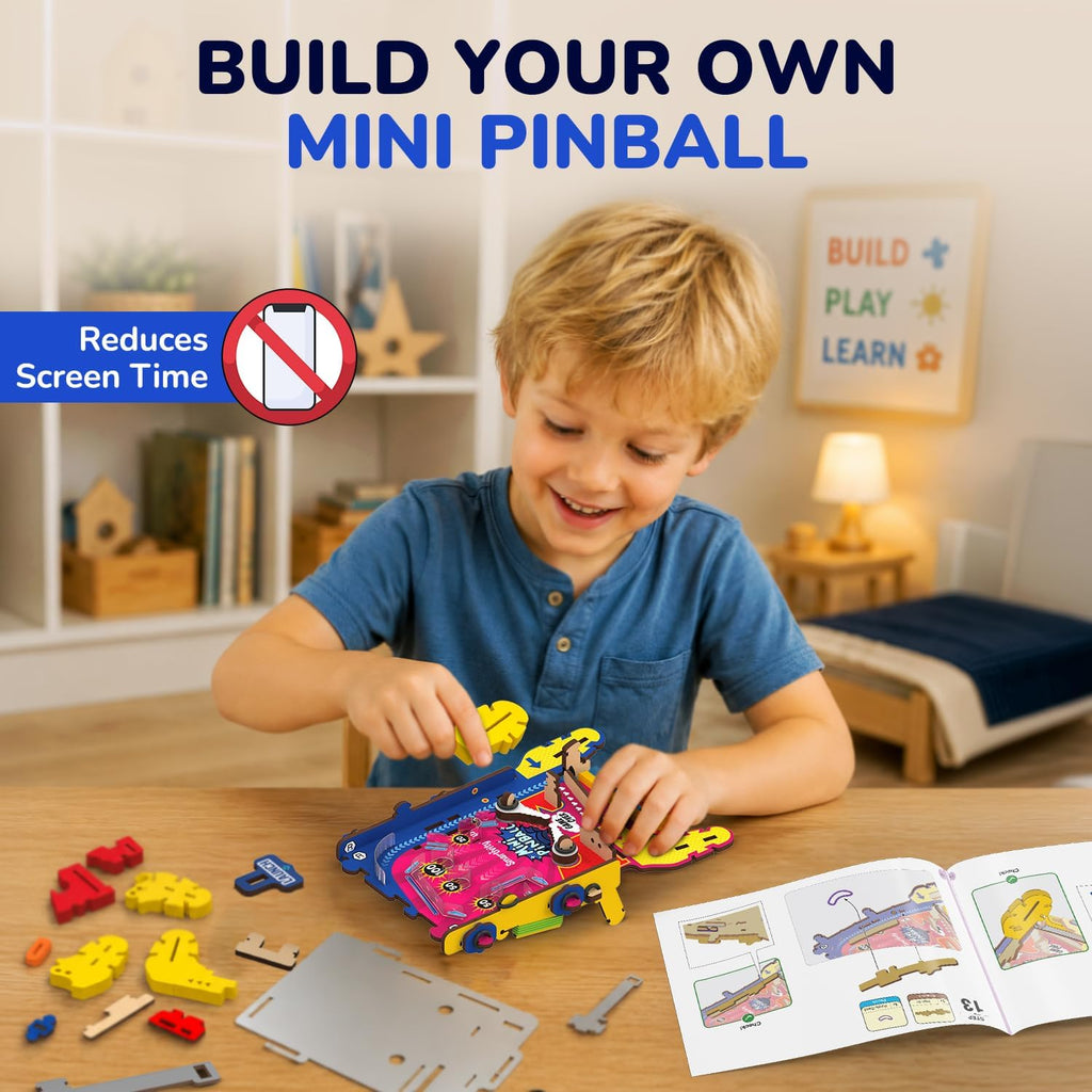Smartivity Mini Pinball Machine DIY STEM Toy para Kids 6-12 Years