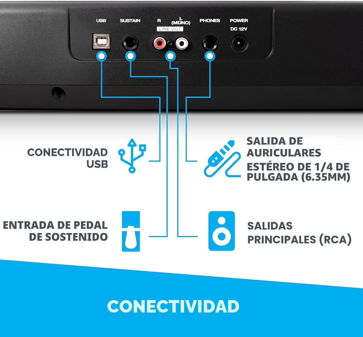 Alesis Recital Piano Digital de 88 Teclas Semi-ponderadas