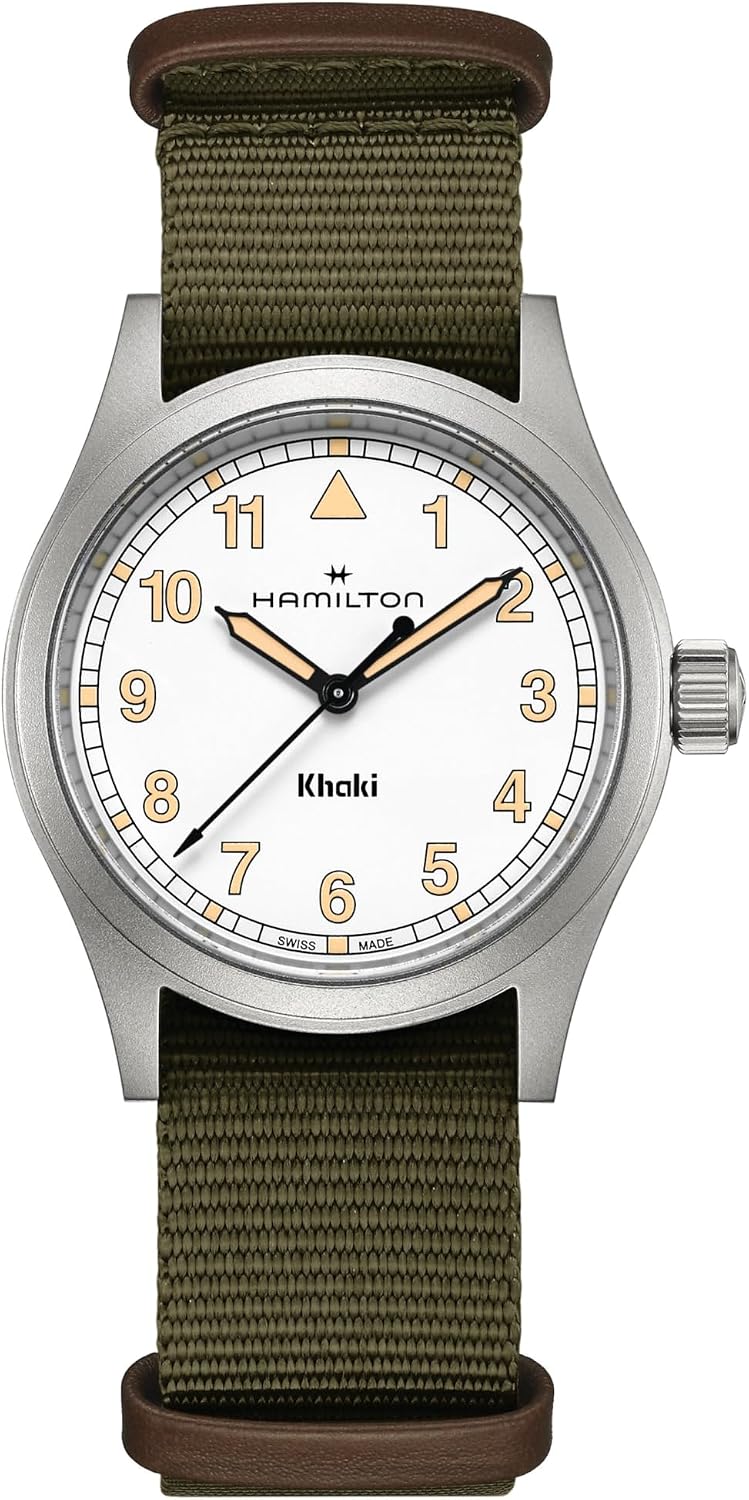 Hamilton Khaki Field Khaki Reloj de cuarzo para hombre, caja de acero