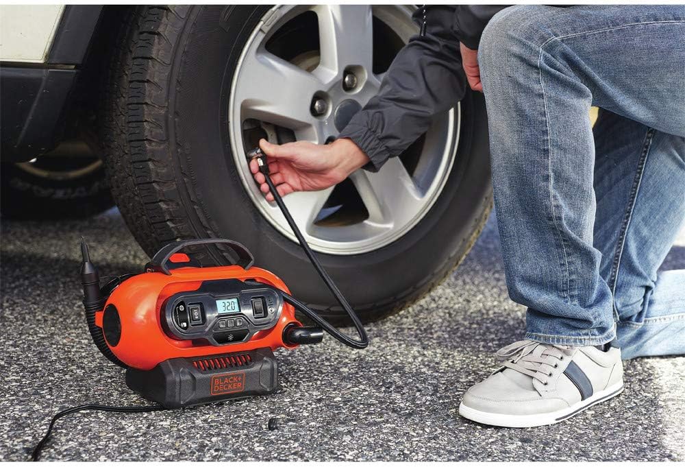 BLACK+DECKER Inflador de neumáticos, compresor de aire portátil, bo...