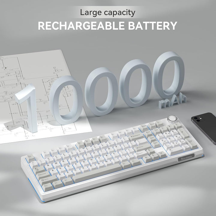 SOLAKAKA KI99 Pro - Teclado mecánico inalámbrico 96%, teclado RGB p...