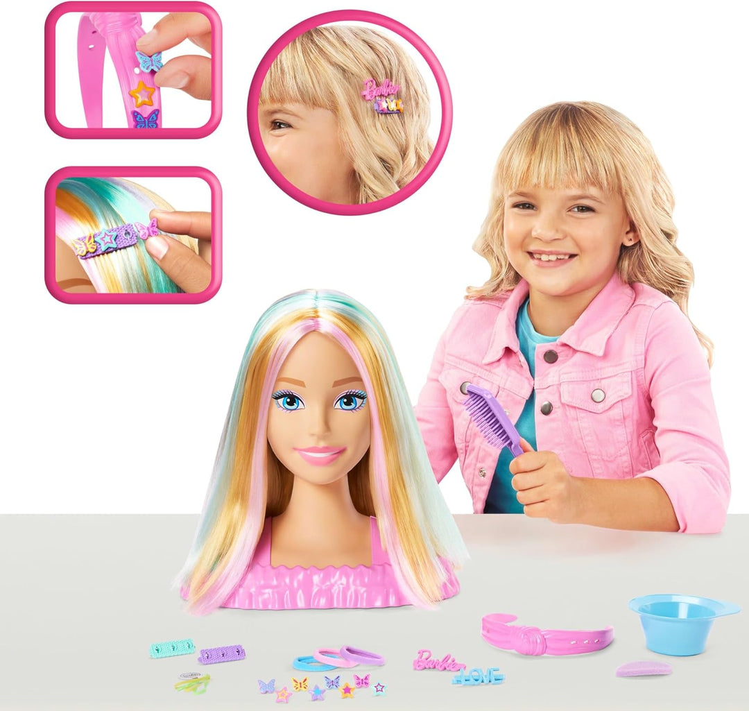 Cabeza de peinado de la muñeca Barbie, cabello rubio con más de 20...