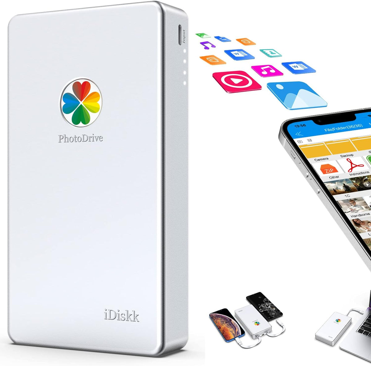 iDiskk App-le - Disco duro externo certificado de 1 TB para iPhone,...