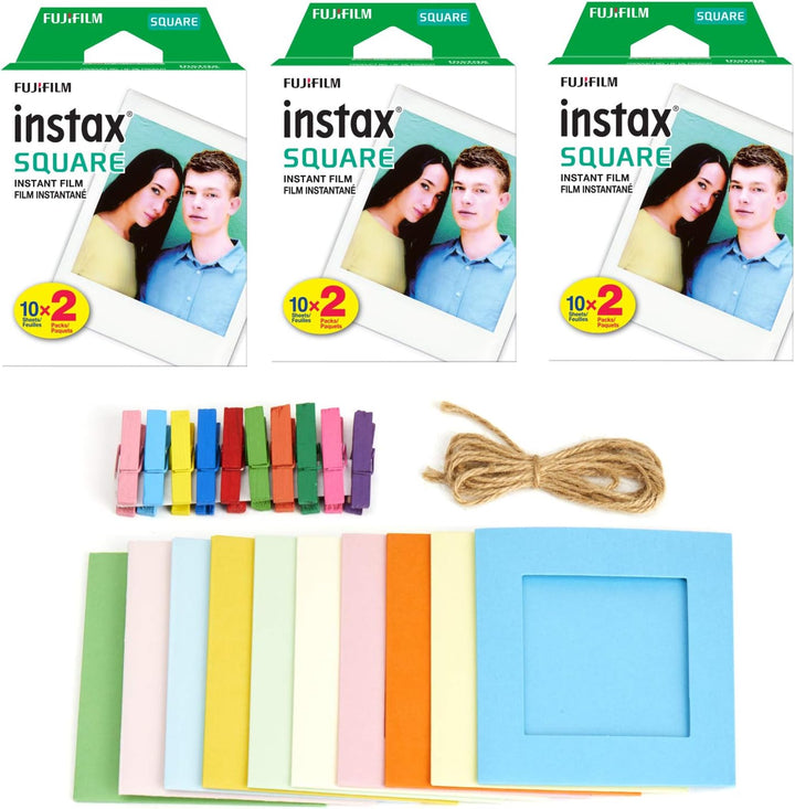 3 películas instantáneas Fujifilm Instax Square (60 exposiciones) +...
