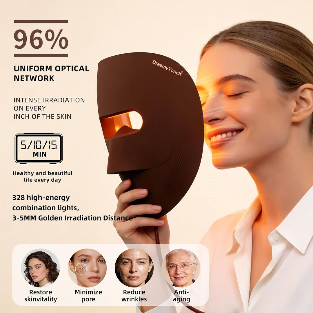 DreamyTouch Máscara de terapia de luz LED 9D mejorada para cara, 32...