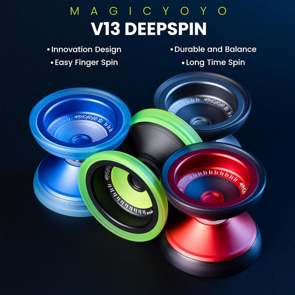 MAGICYOYO V13 DEEPSPIN Yoyo bimaterial para niños de 8 a 12 años, yoyo de
