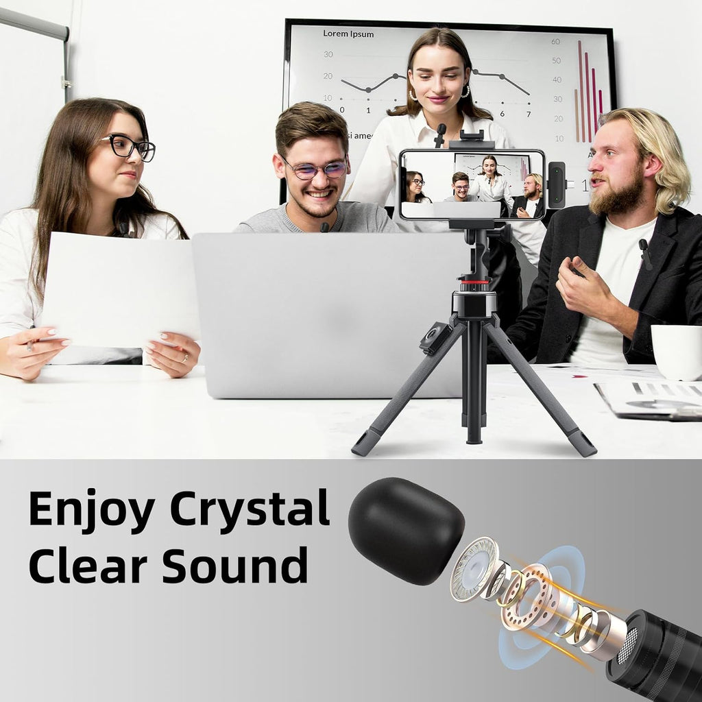 Mini micrófono inalámbrico para iPhone PC, USB tipo C Lavalier Lapel