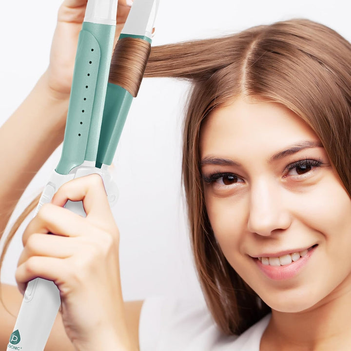 PURSONIC Alisador y rizador de pelo de cerámica, plancha de pelo de...