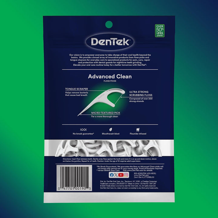 DenTek Triple Clean Advanced Clean - Púas de hilo dental, sin rotur...