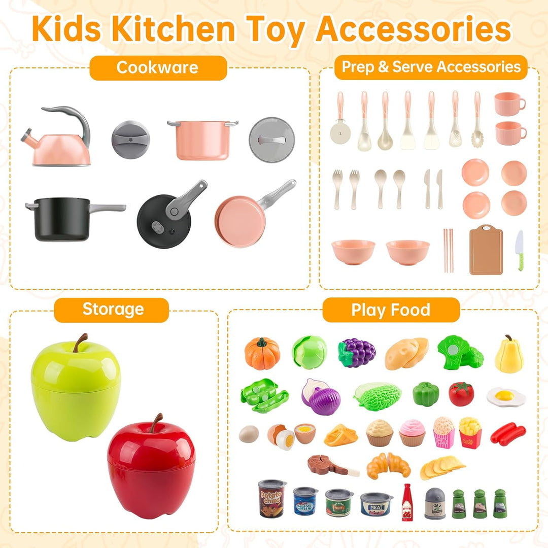 100 piezas de juego de cocina, ollas, sartenes, utensilios de cocin...