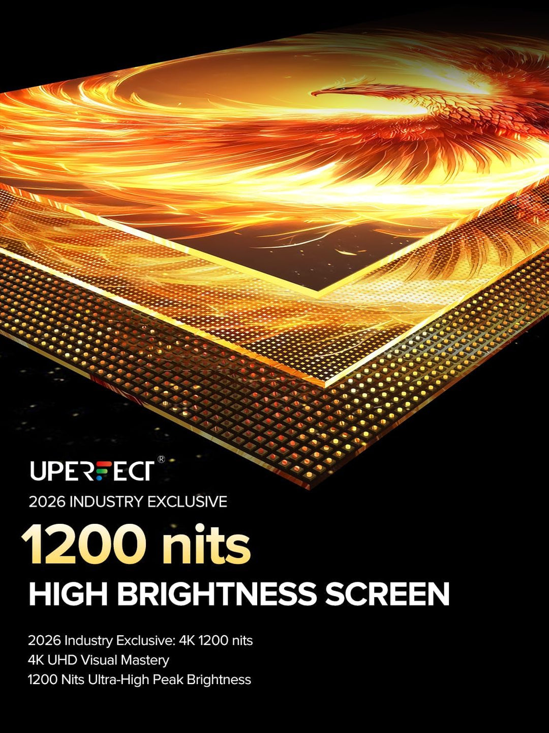 UPERFECT Monitor portátil 4K 16" 1200 liendres, 145% sRGB monitor p...