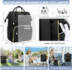 Focdod Mochila para laptop para mujer, bolsa de trabajo, 01-Negro, 17,3 pulgadas