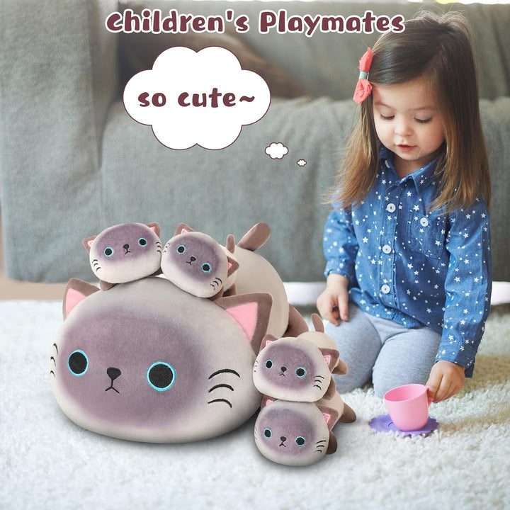 TOYSYM - Almohada de gata siamesa, adorable almohada de peluche de...
