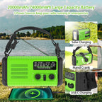 Radio de manivela de emergencia 20000mAh, radio meteorológica de