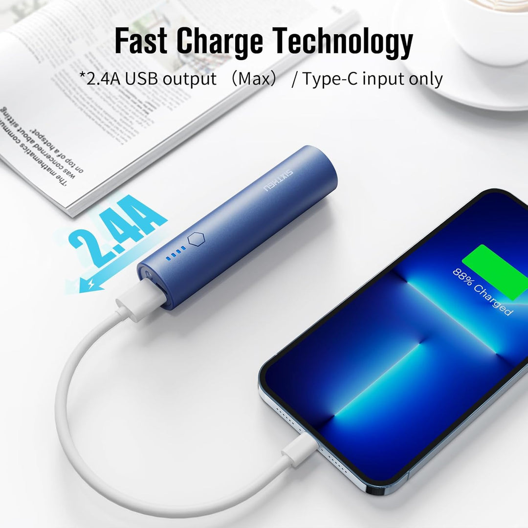 SIXTHGU Cargador portátil S03, 5000mAh, paquete de 2 bancos de ener...
