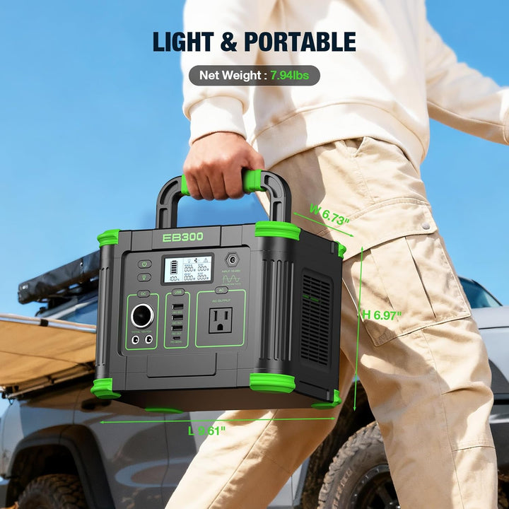 GRECELL- Central eléctrica portátil 300 W, generador solar 288 Wh c...