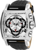 Invicta S1 Rally - Correa de cuero negro de cuarzo con pantalla analógica de acero inoxidable para hombre, reloj casual, 26 (Modelo: 27918, 27919, 27920)