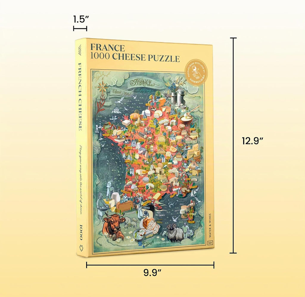 Water & Wines Puzzle de queso Francia - Regalo de 1000 piezas para los