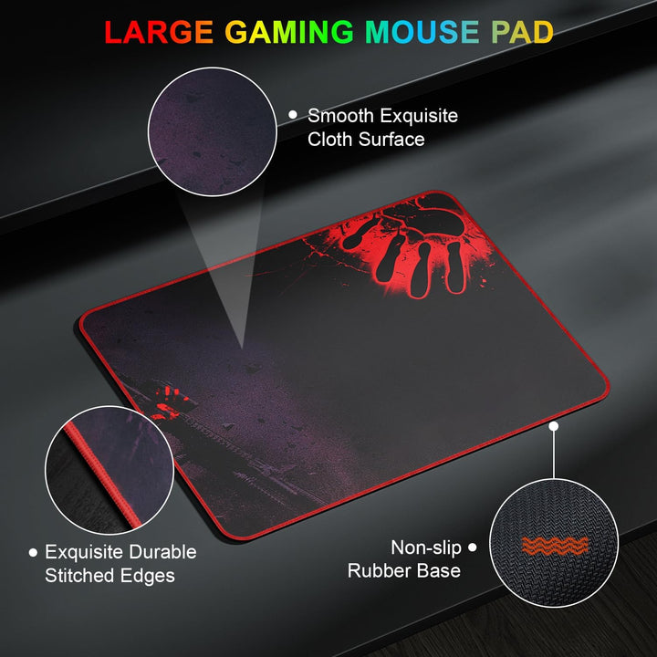 BlueFinger Combo de teclado RGB para juegos de 87 teclas y mouse re...