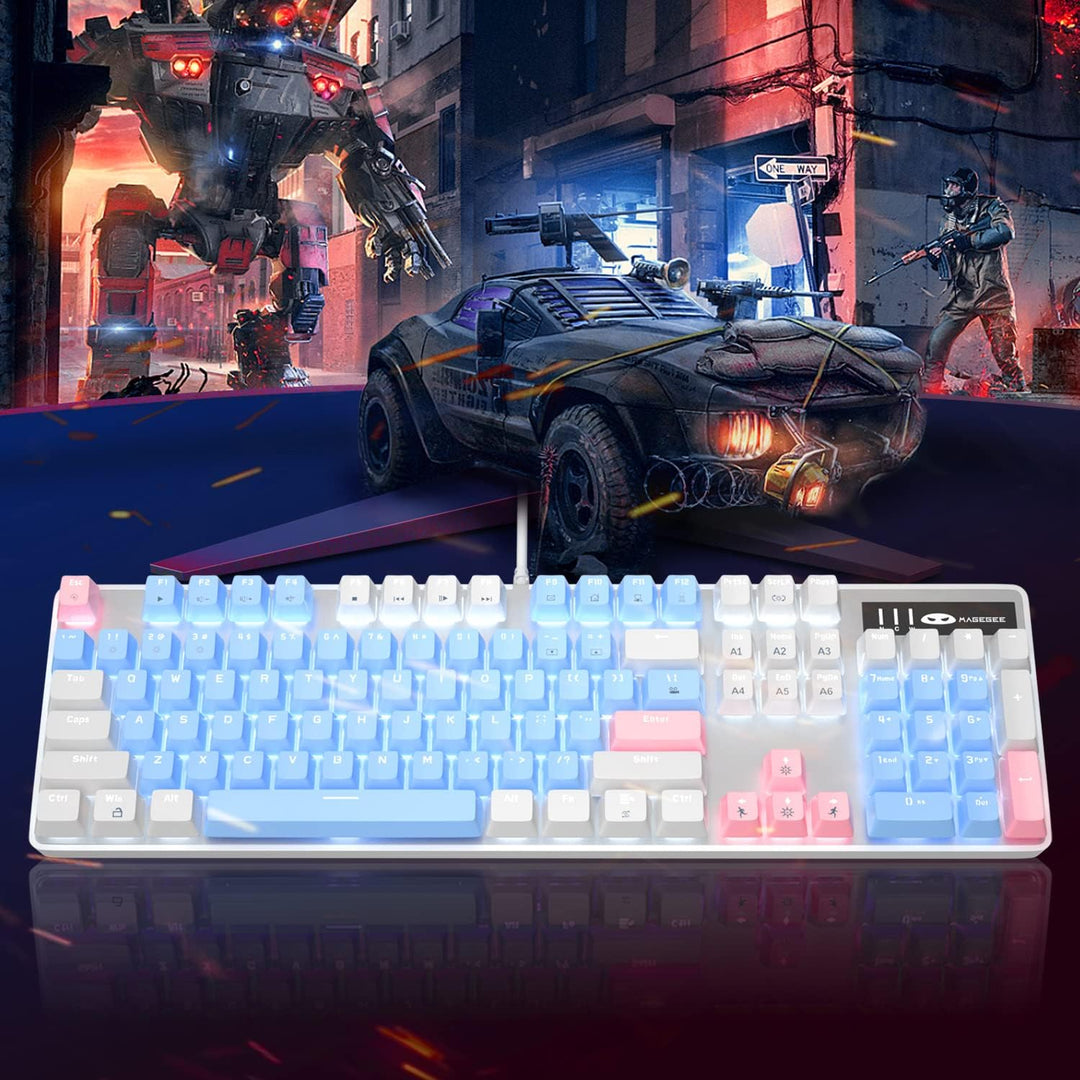 MageGee Teclado mecánico para juegos, 104 teclas, teclados mecánico...