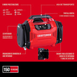 CRAFTSMAN Inflador de neumáticos de doble potencia, compresor de ai...