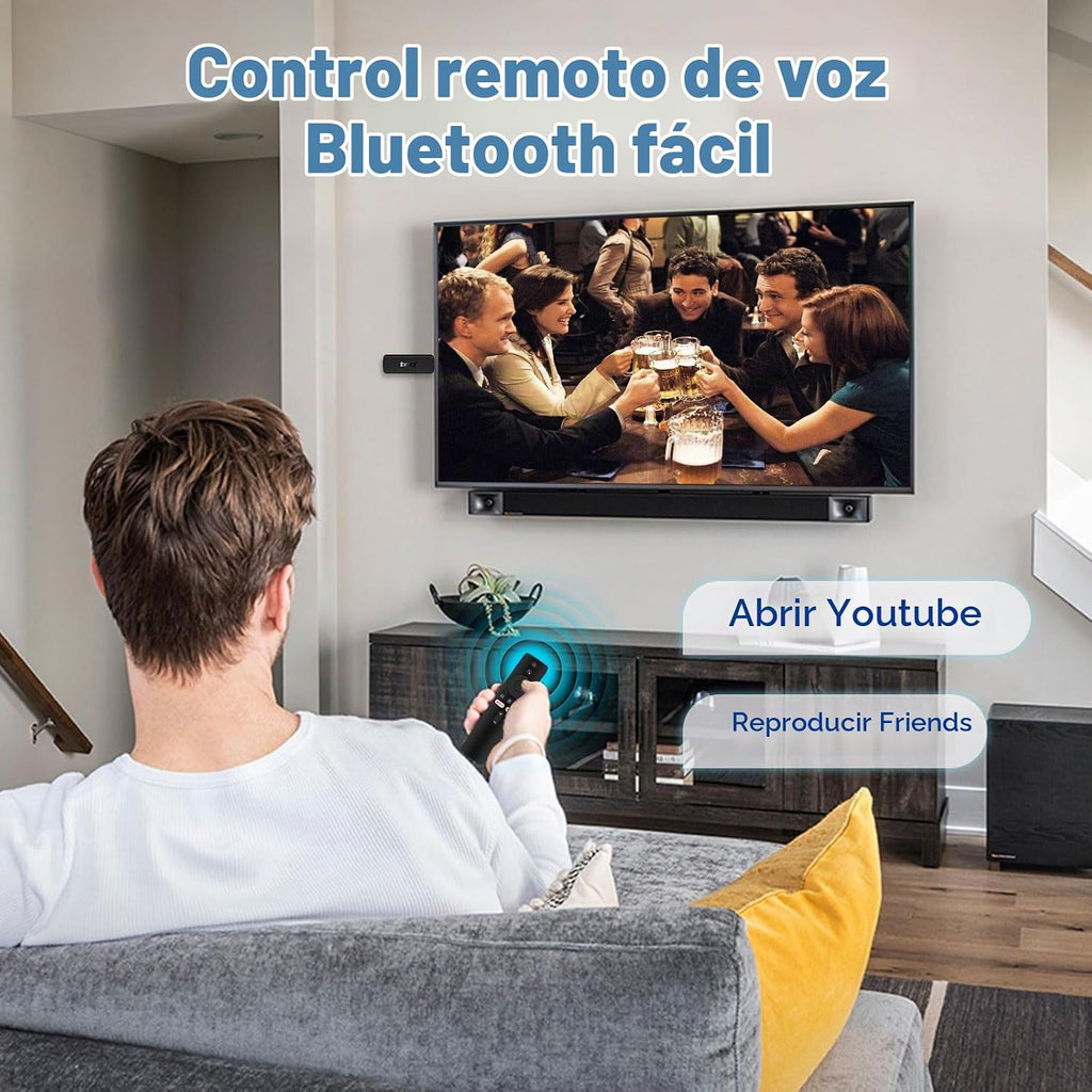 Android TV Stick 4K 2026, 2GB 16GB | Android 14, CPU RK3518 de cuatro núcleos, 4K HDR10+, WiFi 6 2.4G/5G de doble banda, USB 3.0, Bluetooth 5.4, control remoto por voz