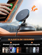 Lamicall 15W para cargador de montaje en coche MagSafe, soporte inalámbrico