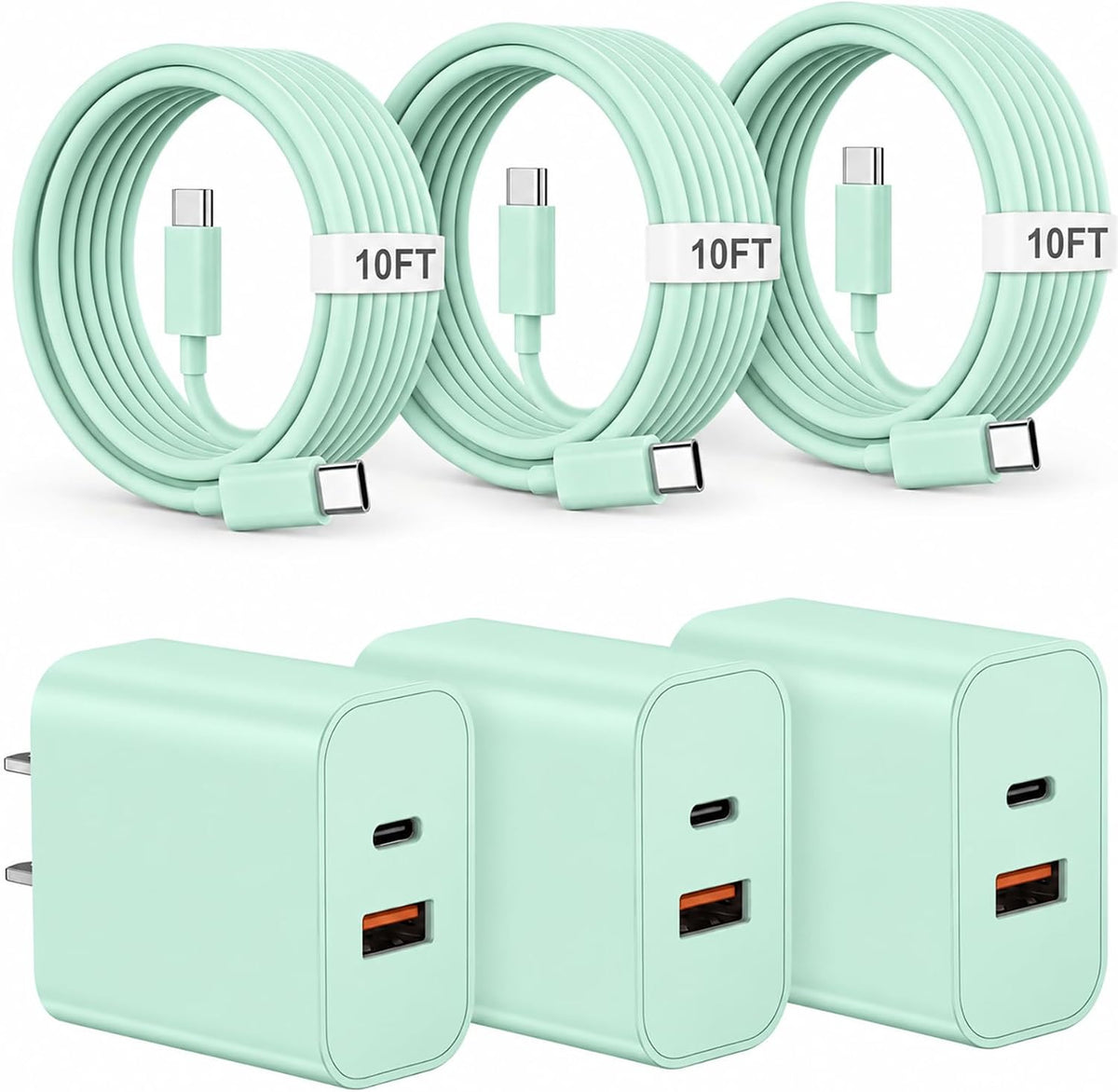 iPhone 18 17 16 15 Cargador de carga rápida tipo C USB C cargadores verde